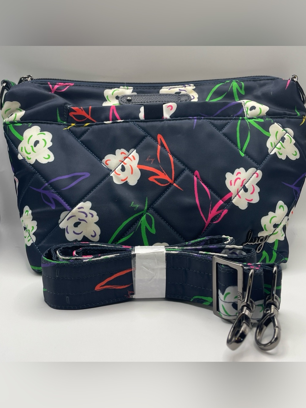 LUG Flare Quilted RFID Shoulder/Crossbody Travel Bag - Bright Floral